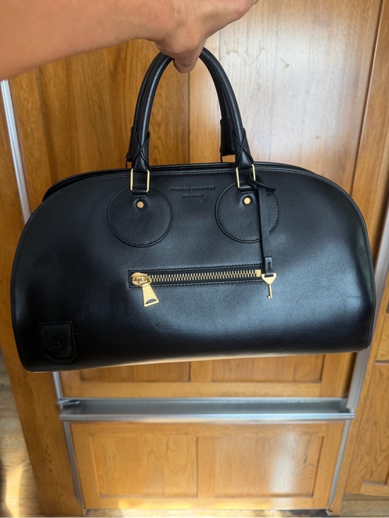 Proenza Schouler Handbags - PROENZA SCHOULER Black Leather Satchel Handbag with Gold Hardware